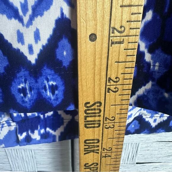 CHICO’s Zynergy lightweight zip up jacket, blue, & white coastal granny, blazer - Picture 8 of 9